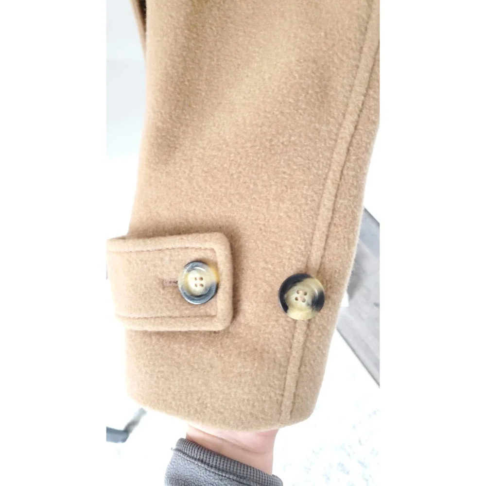 Burberry Camel Tan Wool Double-Breasted Trench Coat - Picture 10 of 15